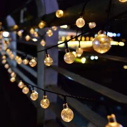 100 LEDs 12m Crystal Ball Solar Light Outdoor IP65 Waterproof String Fairy Lamps Solar Garden Garlands Christmas Decoration