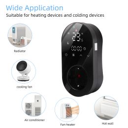 16A WiFi Digital Thermostat Outlet Plug Smartlife App Control Socket Temperature Controller with Touch Button