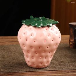 Mugs Strawberry Shaped Sealed Food Kitchen Portable Tea Storage Container Jar