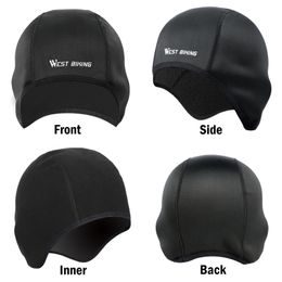 WEST BIKING Winter Skull Caps Windproof Thermal Cycling Helmet Liner Outdoor Sport Hat MTB Bicycle Raiding Motorcycle Headwear