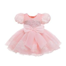 Girls Dresses 2022 Cute Baptism 1St Birthday Dress For Baby Girl Clothing Child Clohtes Princess Lace Party Short Sleeve Drop Delivery Dhzog