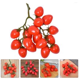 Party Decoration Simulated Small Tomatoes Artificial Cherry Model Decorative Po Props Faux Fruit Realistic Fake