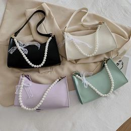 Bag Fashion 2024 Women's Pearl Patent Small Zipper Girl Messenger Shoulder Chain Female Vintage Crossbody