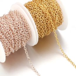 5-10 Yards/Roll High Quality Necklace Chain Bulk Cross Chains For Jewellery Making Findings DIY Necklace Bracelet Chain Materials