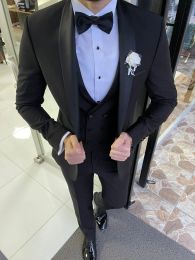 2023 Nuovo arrivo per matrimoni maschile Scep Slimt Shawl Lappel 3 pezzi Formale Migliori uomini Groom indossare smoking da sposa Trajes de hombre