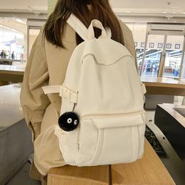 Backpack Schoolbag Female Junior High School Plain Color Original Style Simple Japanese Large Capacity College Student