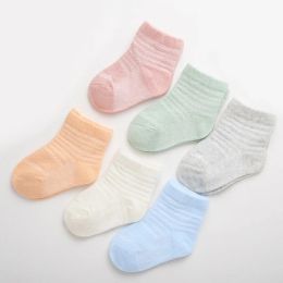 6ペア/ロット新しい新生児の靴下足の靴下男の子と女の子の薄い赤ちゃんの靴下