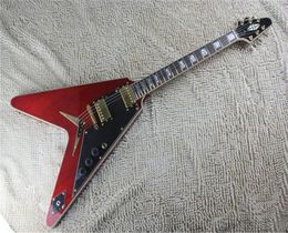 New Arrival High Quality Dean Flying V Wine Red Laue Muataine Signature Electric Guitar2645883