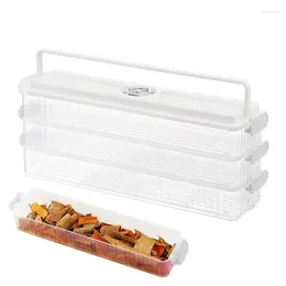 Storage Bottles 3 Layer Food Containers Kitchen Organizer Dumpling Box With Lids Refrigerator Transparent