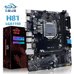 ZSUS H81 Placa-mãe LGA 1150 Base de suporte Pentium Celero Core i3 i5 i7 4º processador DDR3 RAM SATA30 USB30 240326