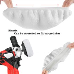 5 to 6 Inches Buffer Waxers Bonnet Set Polishing Pads Car Wax Cover Microfiber Coral Fleece Woolen for Orbital Buffer Polisher