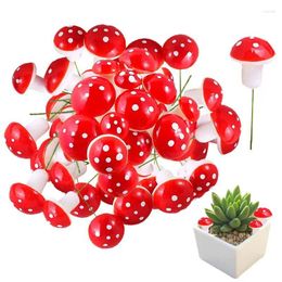 Party Decoration Mushroom Cupcake Toppers 180Pcs Garden Moss Landscape Ornaments Mushrooms For Bonsai Flower Pot Food