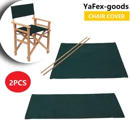 Chair Covers 2PCS Chairs Canvas Dark Green Stool Protector Replacement Seat Kit Casual Cover Home Supplies