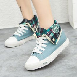 Casual Shoes Spring And Autumn Women Canvas Classic Style Heightened High Top Flats
