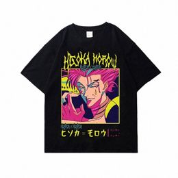 japanese Anime Hunter X Hunter Graphic Print T Shirt Vintage Plus Size Cott Crew Neck Short Sleeve T Shirt Women Men S2aR#