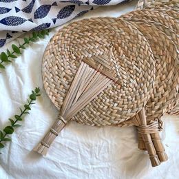 Decorative Figurines 1PC Handmade Rattan Straw Fan For Living Room Bedroom Wall Hanging DIY Wedding Party Home Decor Accessories