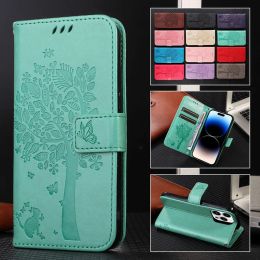 Cat Butterfly Tree Flip Leather Case For Xiaomi Redmi A1 Plus 7 8 8A 9 9A 9AT 9C NFC 9T 10 10A 10C 12C 11A Card Phone Book Cover