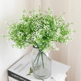 Decorative Flowers Artificial Fake Plant Milan Grass Simulation Plastic Green 30CM Like Gypsophila Decoration Wedding Party Home Holiday