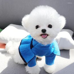 Dog Apparel DUOMASUMI Autumn Winter Clothing Lace Collar Small Sweater Teddy Bichon Pomeranian Schnauzer Kitty Outftis For Puppy Clothes