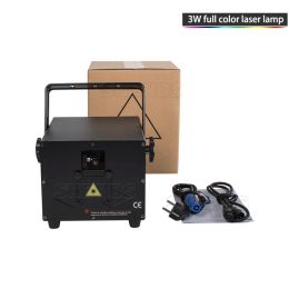 SHEHDS Full Color 3D Effect 3000MW RGB Scanner Lights DJ Party Bar Disco Projector Stage Lighting