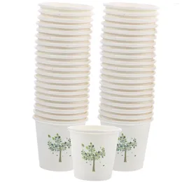 Disposable Cups Straws 500 Pcs Tasting Cup Coffee Mugs Ice Cream Sundae Paper 3oz Bathroom