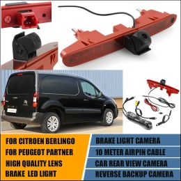 Car Brake LED Light Rear View Reversing Camera For Citroen Berlingo Peugeot Partner Parking Backup Reverse Backup Camera 720P HD