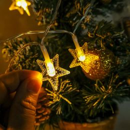 Christmas LED String Lights Battery Powered Snowflake Garland Fairy Lights Xmas Tree Ornaments Wedding Party Holiday Lighting