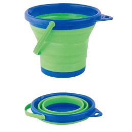 Sand Folding Bucket Summer Beach Toy Kids Water Game Shower Bath Toy Silicone Bucket Hand-held Barrel for Children Play Sand Toy