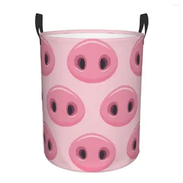 Laundry Bags Folding Basket Cute Pink Pigs Noses Dirty Clothes Toys Storage Bucket Wardrobe Clothing Organizer Hamper