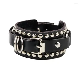 Party Supplies Leather Studded Punk Bracelet Armband Rivets Cuff Bangle Unisex Metal Wristband