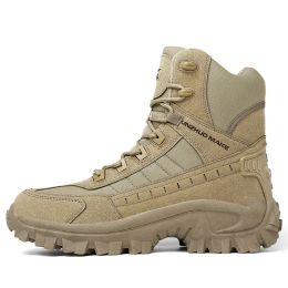 Boots Men Tactical Boots Army Ankle Boots Mens Military Climbing Hiking Shoes Men's Outdoor Boots Male High Top Sports Sneakers MSH018