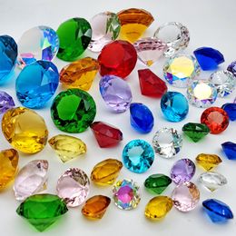 10 Colours Crystal Diamond Shaped Paperweight Decorative Cut Glass Giant Gemstone Wedding Christmas Ornament Gifts