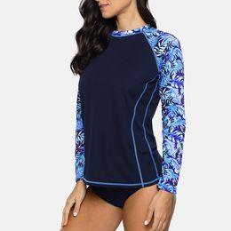 Anfilia damskie damskie damskie Rashguard retro kwiatowy nadruk szybka sucha koszula surfing najlepsze koszule turystyczne TASH Strażnik UPF50+ T-shirty