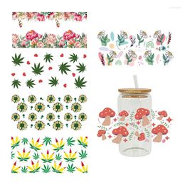 Window Stickers Cartoon Flower UV DTF Transfer Sticker For Wraps Cup DIY Waterproof Custom Decals High Temperature Resistance D8248