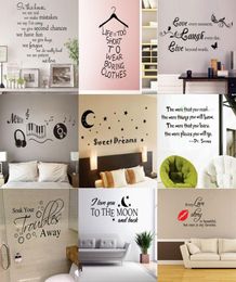 180 styles New Removable Lettering Quote Wall Decals Home Decor Sticker Mordern art Mural for Kids Nursery Living Room5393323