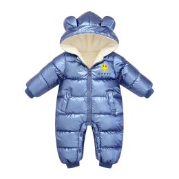New born Winter kids Jacket waterproof Coat Plus Velvet Baby Girl clothes Snowsuit Boy Rompers Toddler hooded mantle Overalls