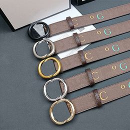 fashion men belt designer belts women alphabet printed casual metal smooth buckle solid Colour leather Belt