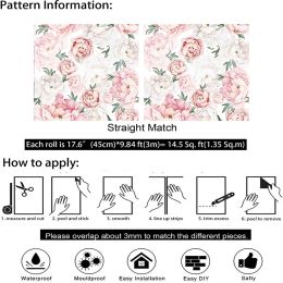 Plain Rose Peel and Stick Home Decor Self Adhesive Wallpaper Study Bedroom Living Room Wall Furniture Makeover Removable Sticker