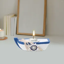 Candle Holders Sailboat Holder Decorative Nautical Mediterranean Style Ornament Table Decorations