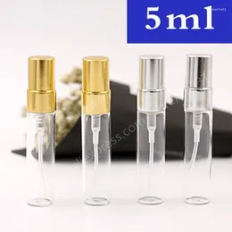 Storage Bottles 10Pcs 5ML Portable Style Glass Perfume Bottle With Aluminum Spray&Empty Cosmetic Tube For Travele