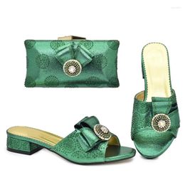 Dress Shoes Fashion Italian Shoe And Bag Set 2024 Nigerian Women Party Decorated With Rhinestone Plus Size Luxury