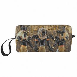 ancient Egypt God Horus And Anubis Toiletry Bag Egyptian Pharaoh Cosmetic Makeup Organiser Women Beauty Storage Dopp Kit Box c5Gb#