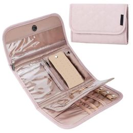 Storage Bags Jewellery Bag Earring Portable Transparent Travel Organiser Roll For Necklaces Earrings Rings Bracelets Watch