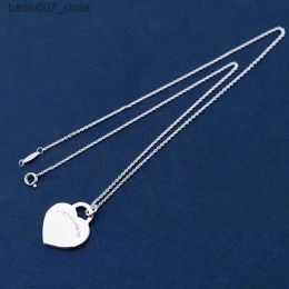 Pendant Necklaces 925 Sterling Silver Spliced Heart Necklace for Women Fashion Jewelry Hot Party Valentines Day Exquisite Gift % Q240331