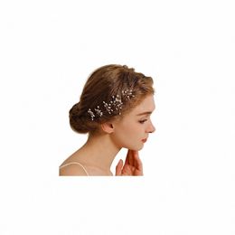 latest Gold Handmade Pearl Fr Hair Comb Beautiful Rhineste Hair Clip Bridal Headdr Wedding Accories f4GS#