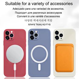 Original Liquid Silicone Cover For Apple Magsafe Case Iphone 11 12 13 14 Pro Max Mini 7 8 14 Plus X Xr Xs Se 2020 Clear Magnetic