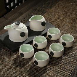Teaware Sets Bone China Ceramic Tea Set Gift Relief Porcelain Suit Cups 8pcs