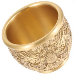 Bowls Desktop Brass Dragon Cylinder Office Ornament Metal Gold Decorative Treasure