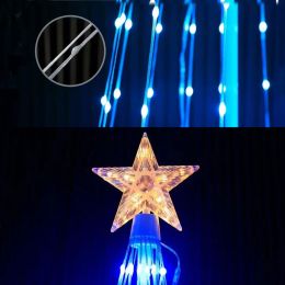1.5/1.8/2.1M Smart App Control Christmas Cone Tree Lights With Topper Star RGB Bluetooth App Artificial Lighted Chritmas Tree