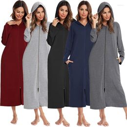 Home Clothing Women American Style Autumn Winter Casual Dressing Gown Cardigan Mature Female Knitted Cotton Robes Long Zipper Up Bathrobes